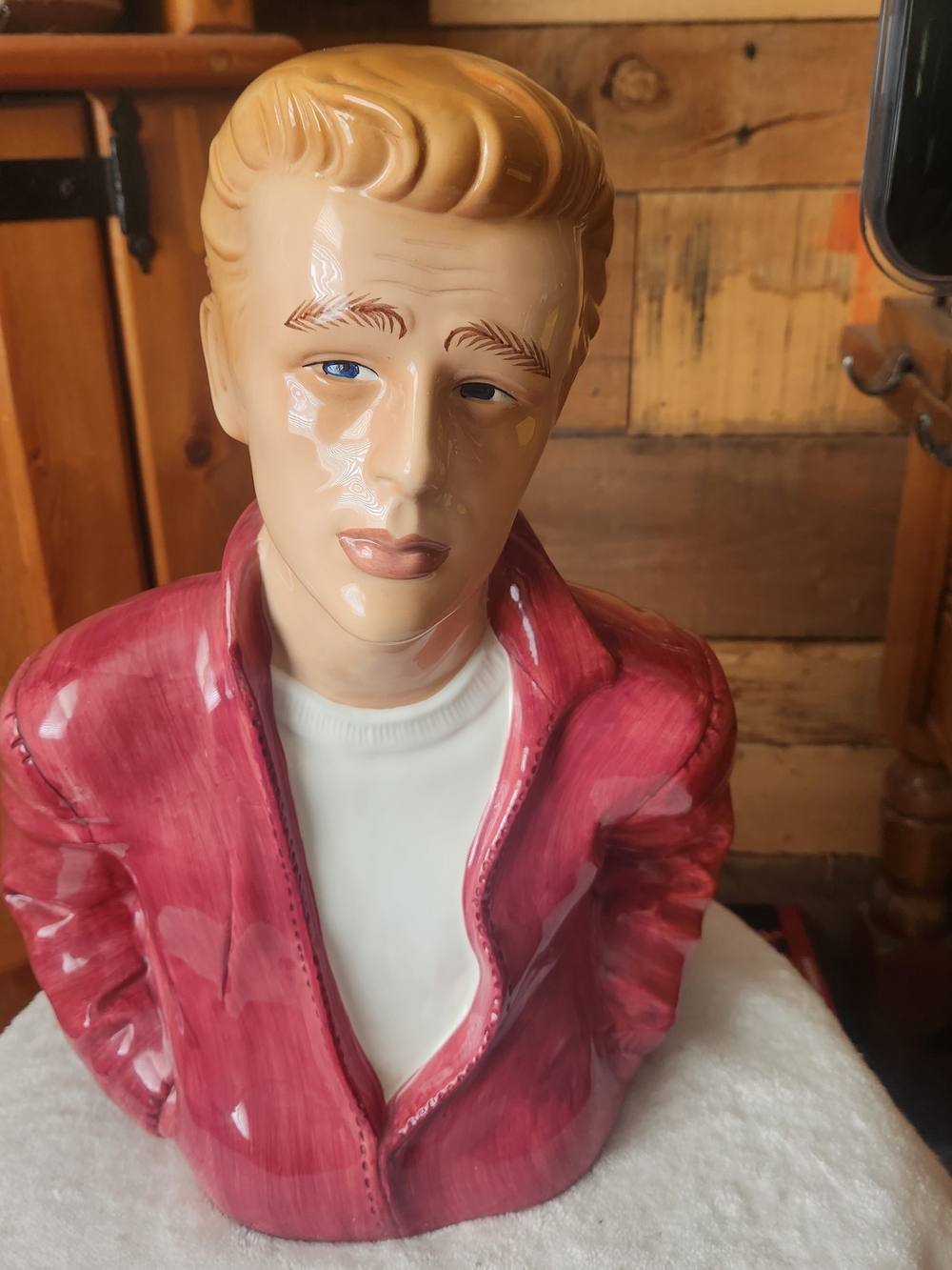 James Dean VTG Ceramic Cookie Jar 1996 W/Original Box Collectible By Clay Art
